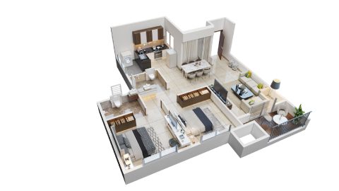 2 Bhk Cut Section